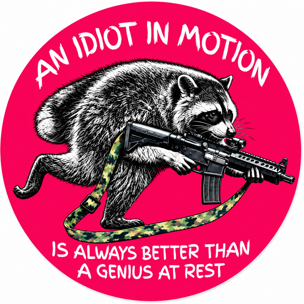 Valve stickers til platehjul - "An idiot in motion" (2 stk)