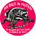 Valve stickers til platehjul - "An idiot in motion" (2 stk)